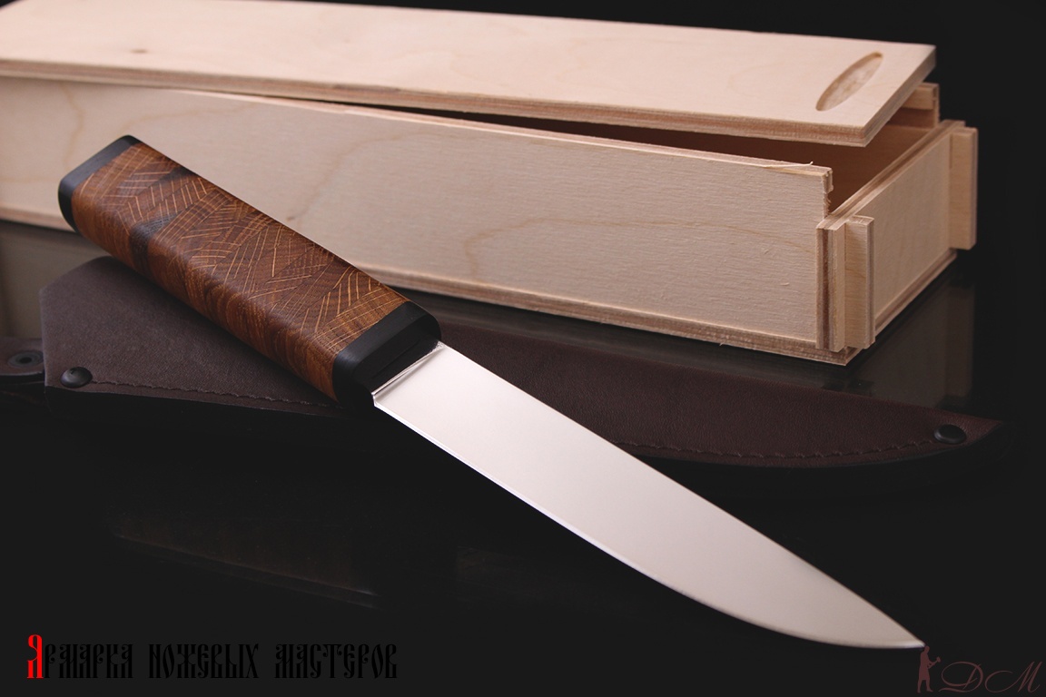 Рукоять ножа из морёного дуба | Русский Булат - производство ножей .